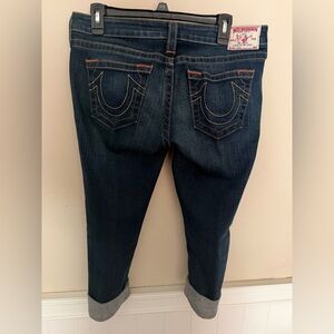 True Religion Dark Blue Cropped Jeans